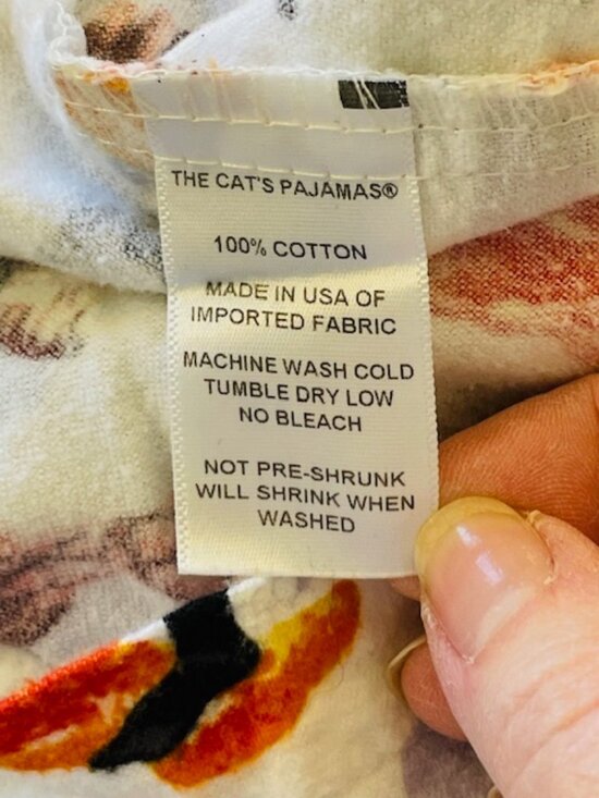 Cat's Pajamas Yummy Sushi Pajama Set 100% Cotton Flannel Plus Size 1X - Picture 7 of 8